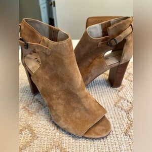Via Spiga suede stacked heels